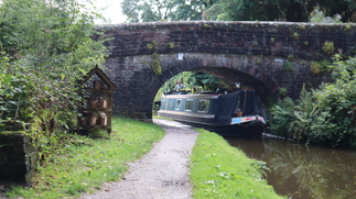 There were a few boats moving on the canal